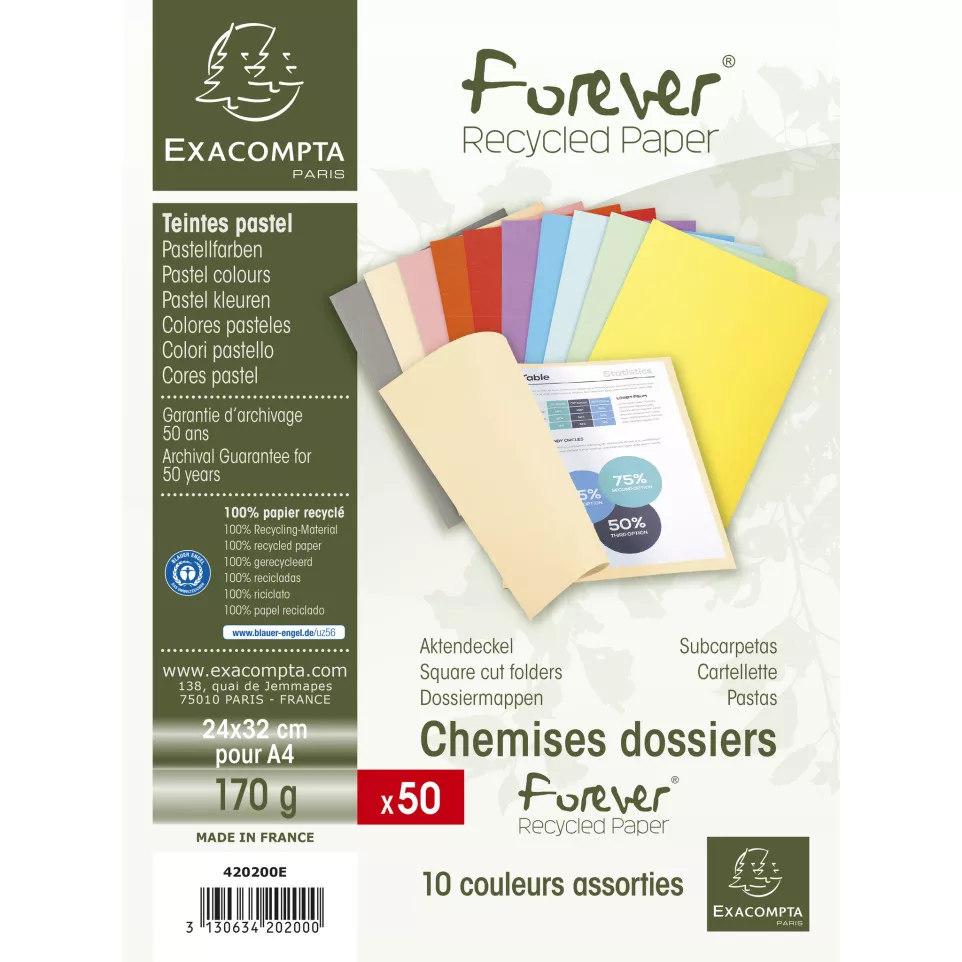 Pt 50 chemises FOREVER 170 assorti-/ Pce