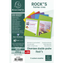 Paquet de 25 chemises Double Poche ROCK''S 210 - double A4 ou A3 - 24x32cm/ Pce