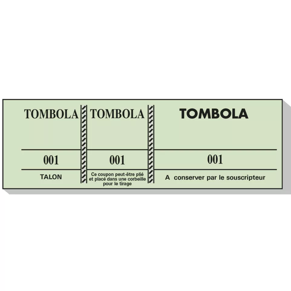 Bloc tombola 100 feuillets numérotés...