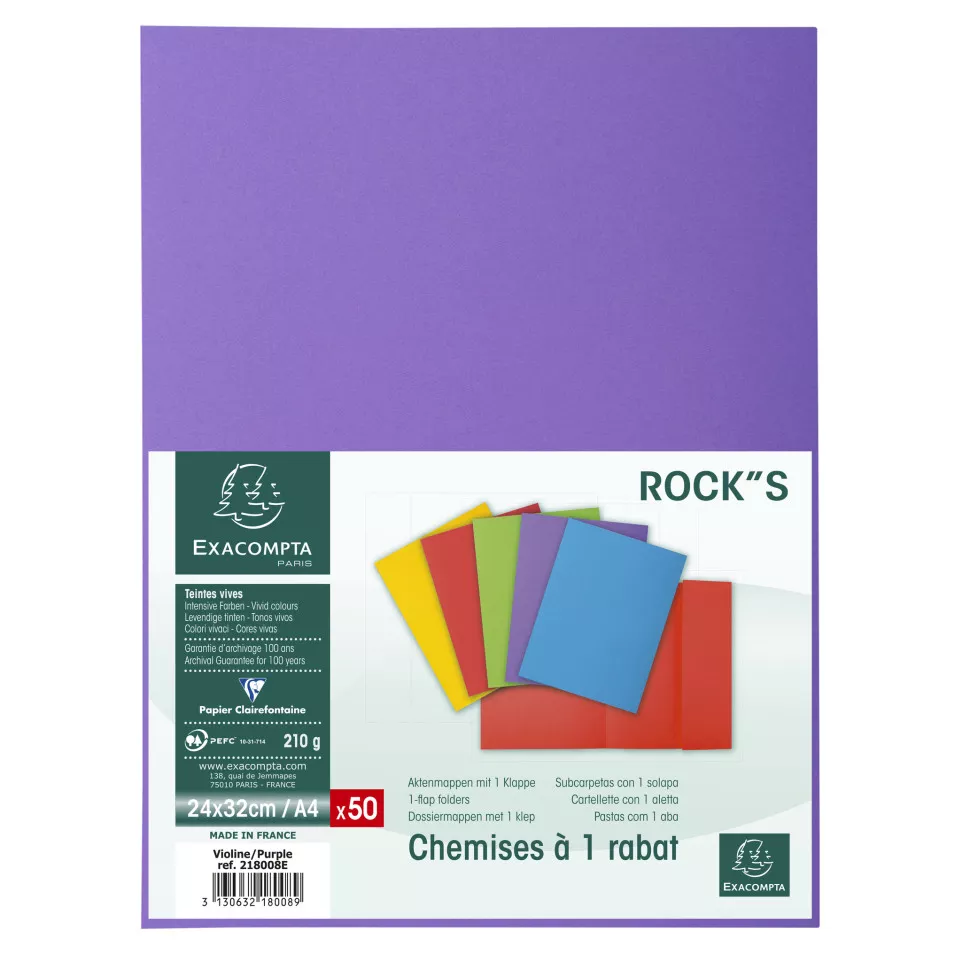PK 50 mappen ROCK'S-220 1 klep paars/...