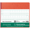 Piqûre 27x32cm à tête paresseuse 20 colonnes sur 2 pages - 28 lignes - 80 pages/ Pce