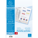 Sachet de 10 pochettes perforées polypropylène lisse haute qualité 9/100e - 24x32cm vertical/ Pce