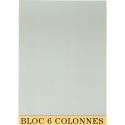 Bloc de contrôle comptable 29,7x21cm - 6 colonnes - 70 feuillets/ Pce