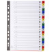 Intercalaires imprimés alphabétiques PP couleurs 12/100 AZ - A4/ Pce