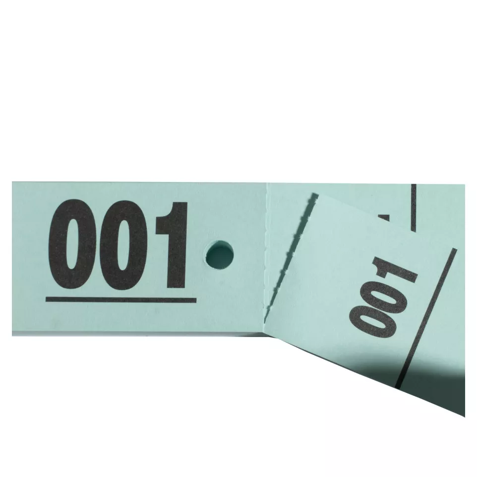 Garderobeblok 50 tickets 20x3 groen-/...
