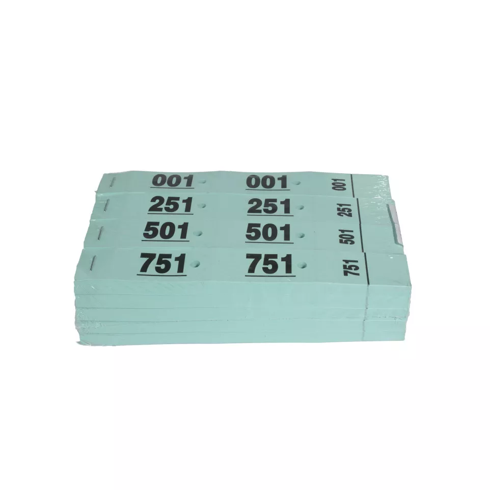 Garderobeblok 50 tickets 20x3 groen-/...