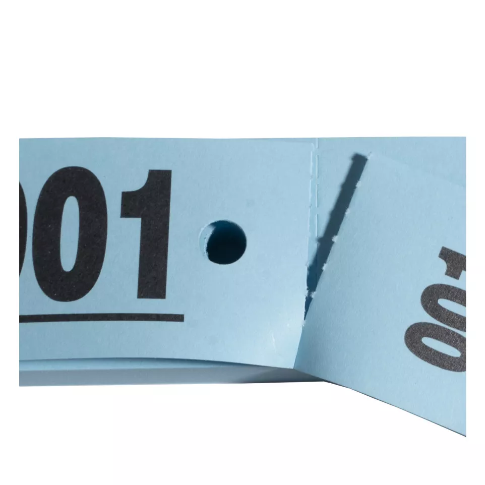 Garderobeblok 50 tickets 20x3 blauw-/...