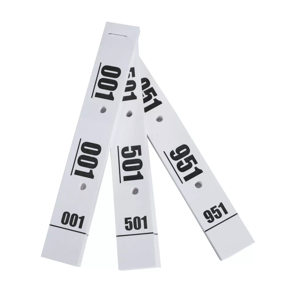 Garderobeblok 50 tickets 20x3 wit-/ St.