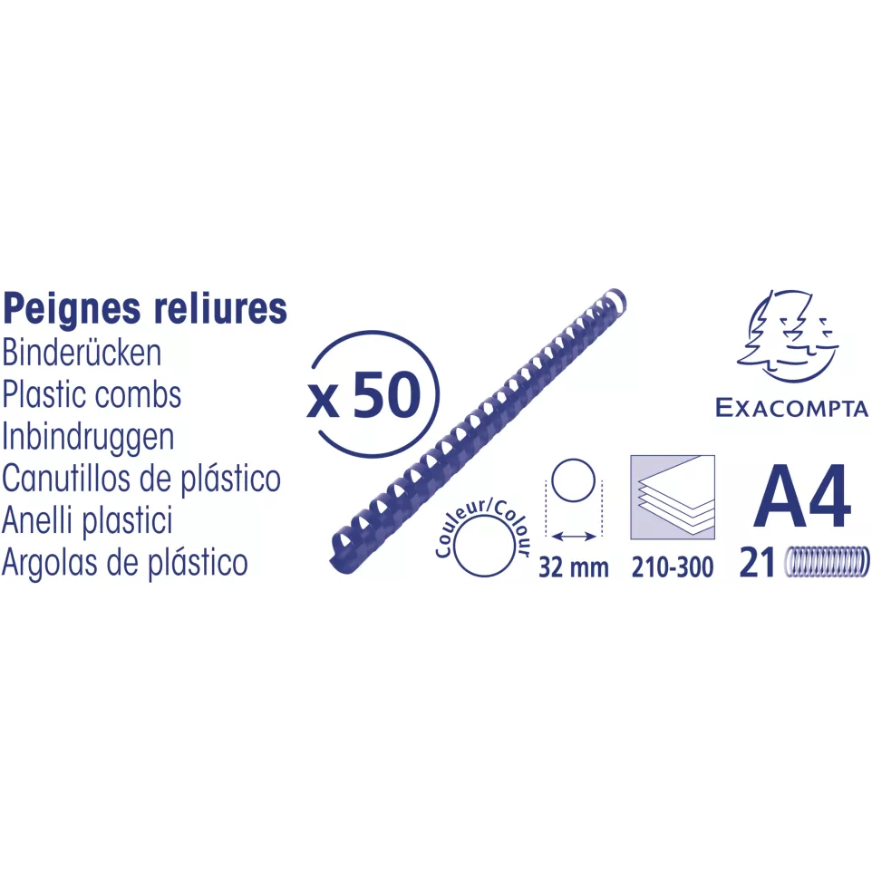 Doos 50 plast.inbind-ruggen 32mm A4...