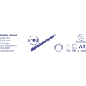 Doos100 plast.inbind-ruggen 10mm A4 zwart/ St.