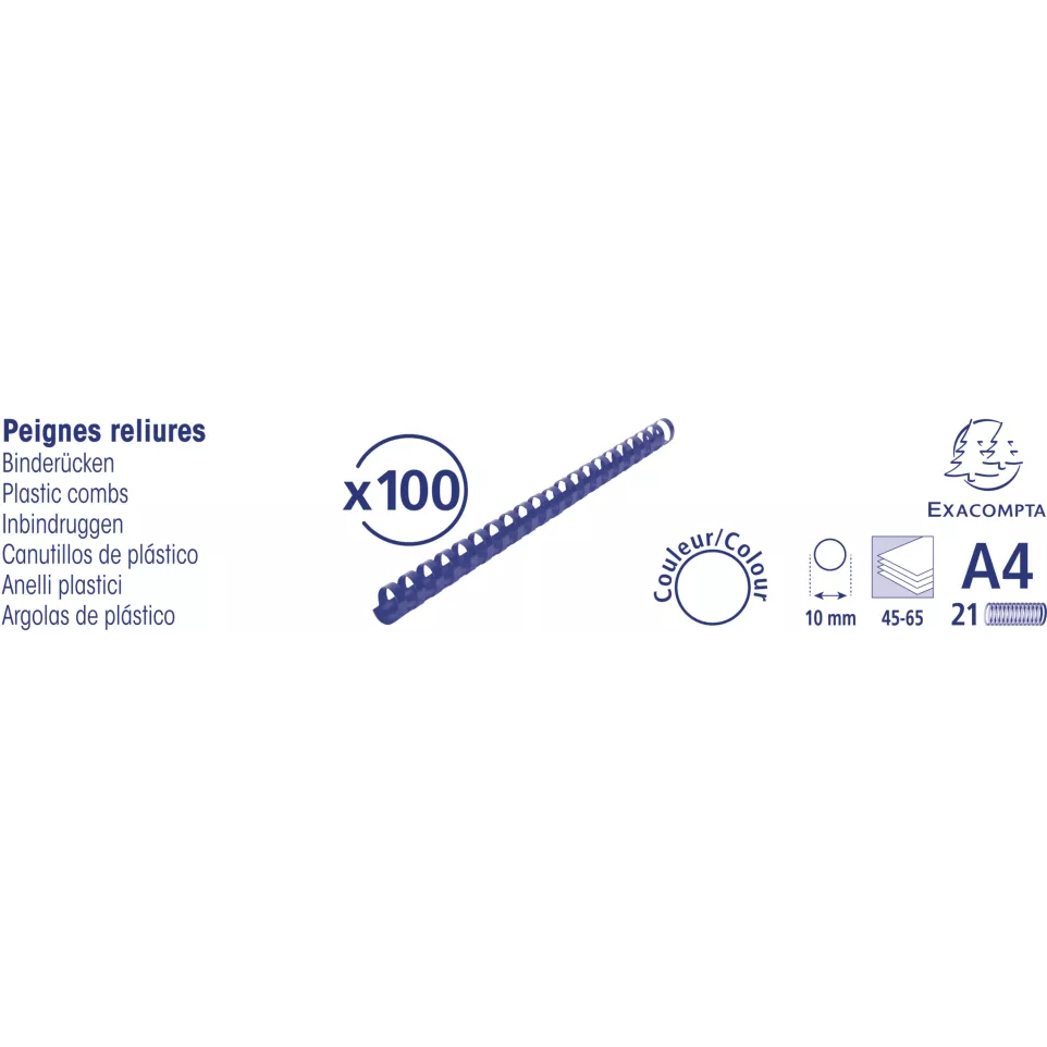 Boite 100 reliures spirales plastique...