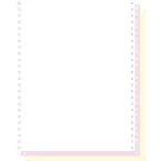1000 feuilles de listing autocopiantes blanc/rose/jaune 240x12 3plis Bandes Caroll Détachables/ Pce