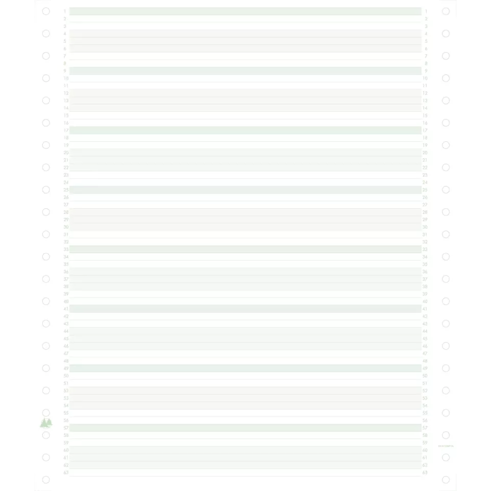 2000 feuilles de listing zoné vert...