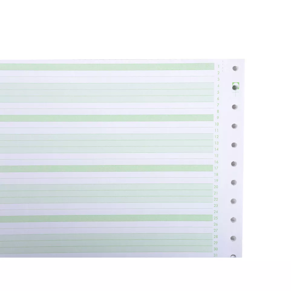 2000 feuilles de listing zoné vert...