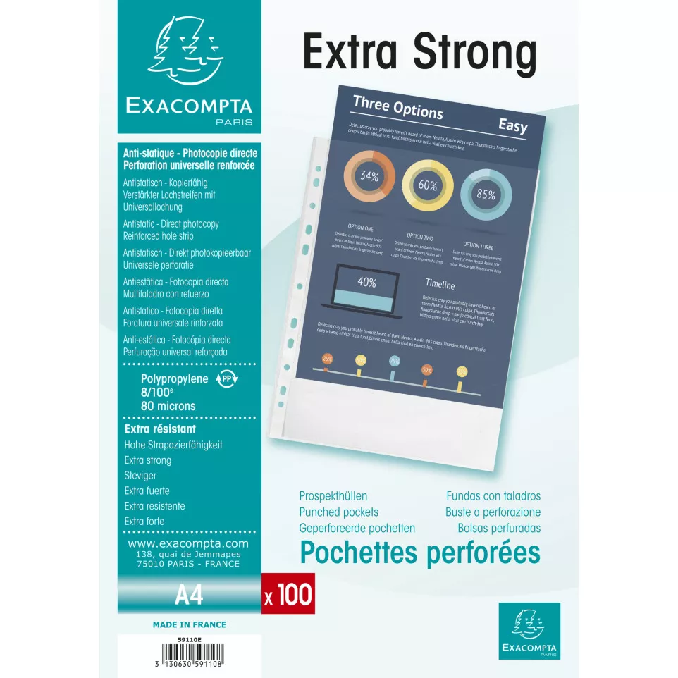 Sachet de 100 pochetttes perforées...