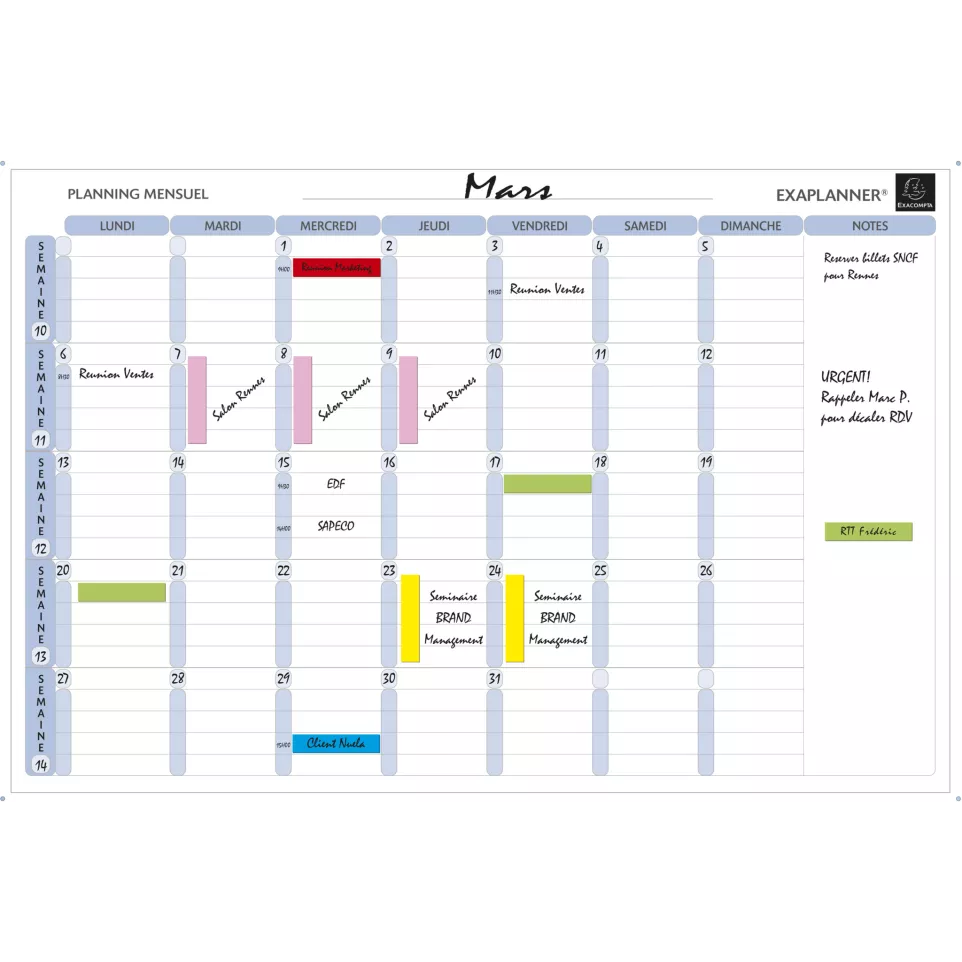 PLANNING MAGNETIQUE MENSUEL-/ Pce
