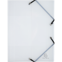 Exacompta Crystal PP Elaticated 3 Flap Folders, A4, Clear/ Pc.