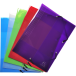 Exacompta Crystal PP Elasticated 3 Flap Folders, A4, Assorted, Pack of 5/ Pc.