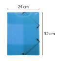 Exacompta Crystal PP Elasticated 3 Flap Folders, A4, Assorted, Pack of 5/ Pc.