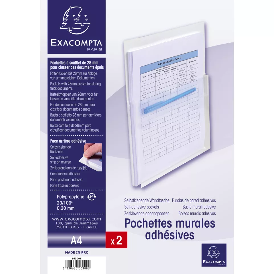 Exacompta Pack of 2 PP Adhesive...
