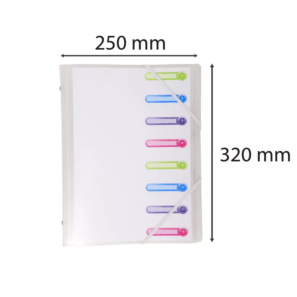 Sorteermap PP Chroma-line 3klep 8 vak...