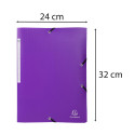 Elastomap 3klep A4 P-P 0,5mm OPAK paars/ St.