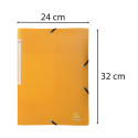 3 Flap Folders with Elastic Straps Opak Polypropylene A4./ Pc.