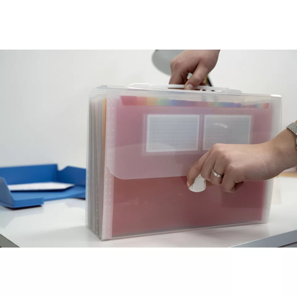 Sorteermap PP CRYSTAL handvat 24vak-/...