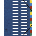 Trieur HARMONIKA® à fenêtres avec élastiques véritable carte lustrée 24 compartiments/ Pce