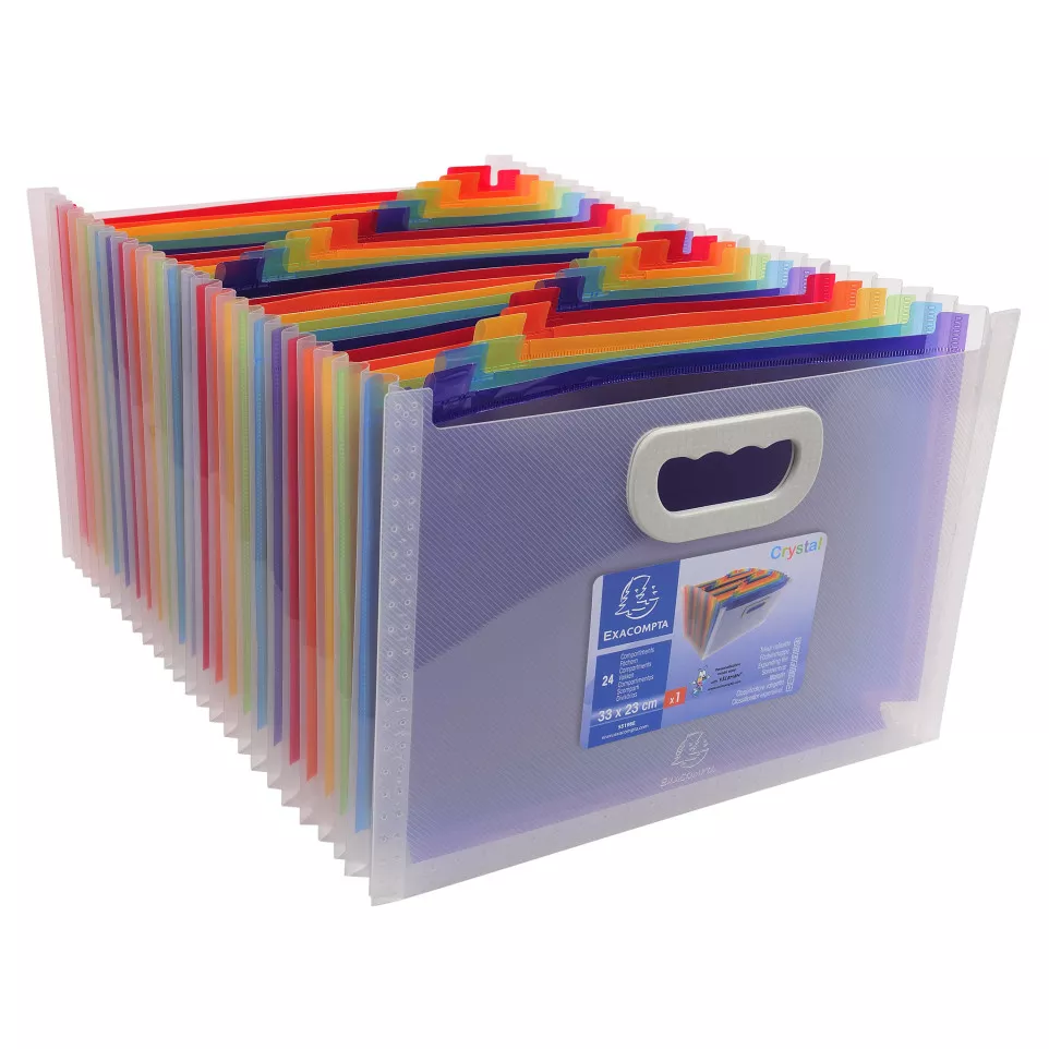 Sorteermap PP CRYSTAL handvat 24vak-/...