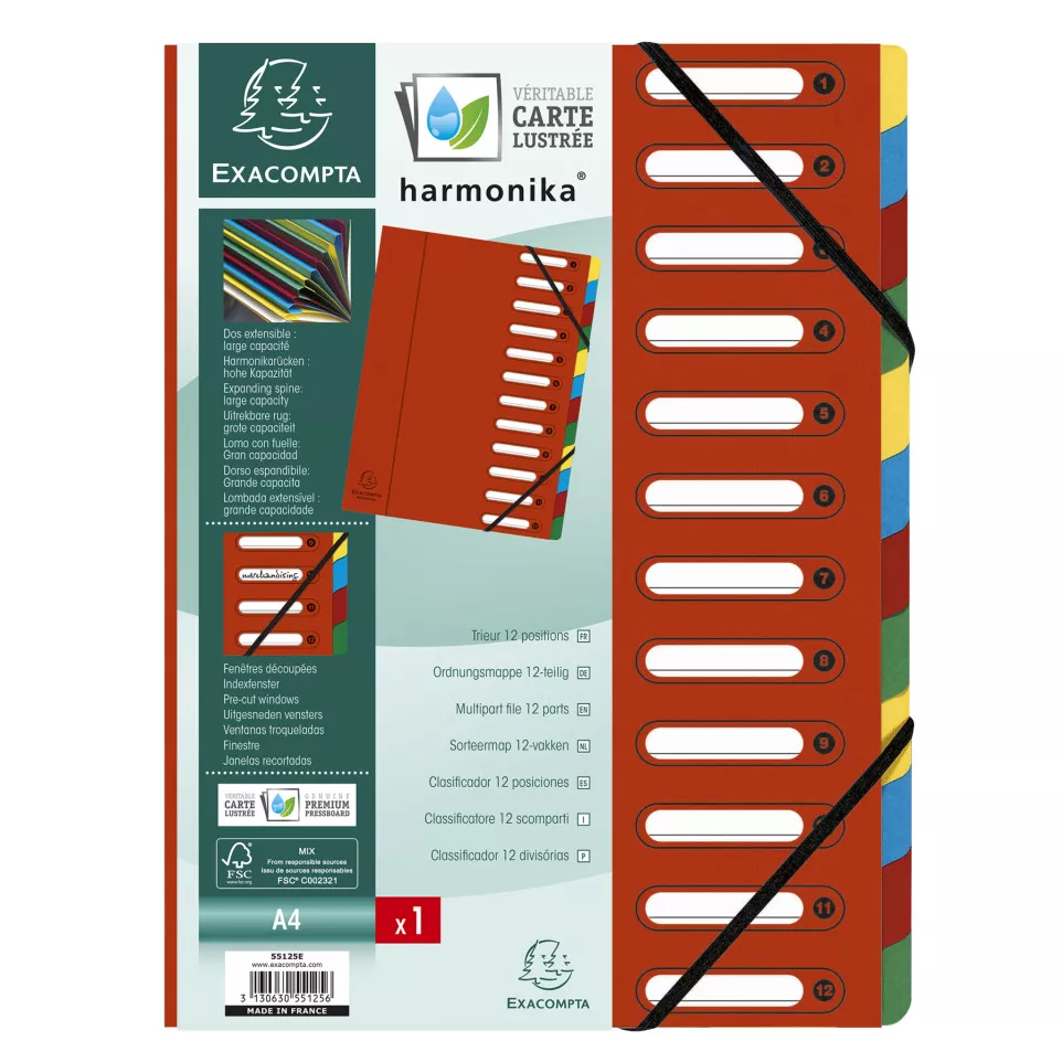 File Harmonika Multi Fle A4 425g 12P/...