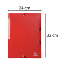 Elastomap 3klep A4 P-P 0,5mm Opak Rood/ St.