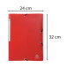 Elastomap 3klep A4 P-P 0,5mm Opak Rood/ St.