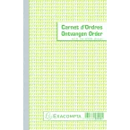 Carnet d'ordres 21x13,5cm 50 feuillets double autocopiant Billingue/ Pce