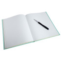 Gastenboek 100p goud- 27x22 AQUAREL groen/ St.