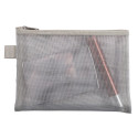 Nylon tas met zilver-kleurige rits A6/ St.
