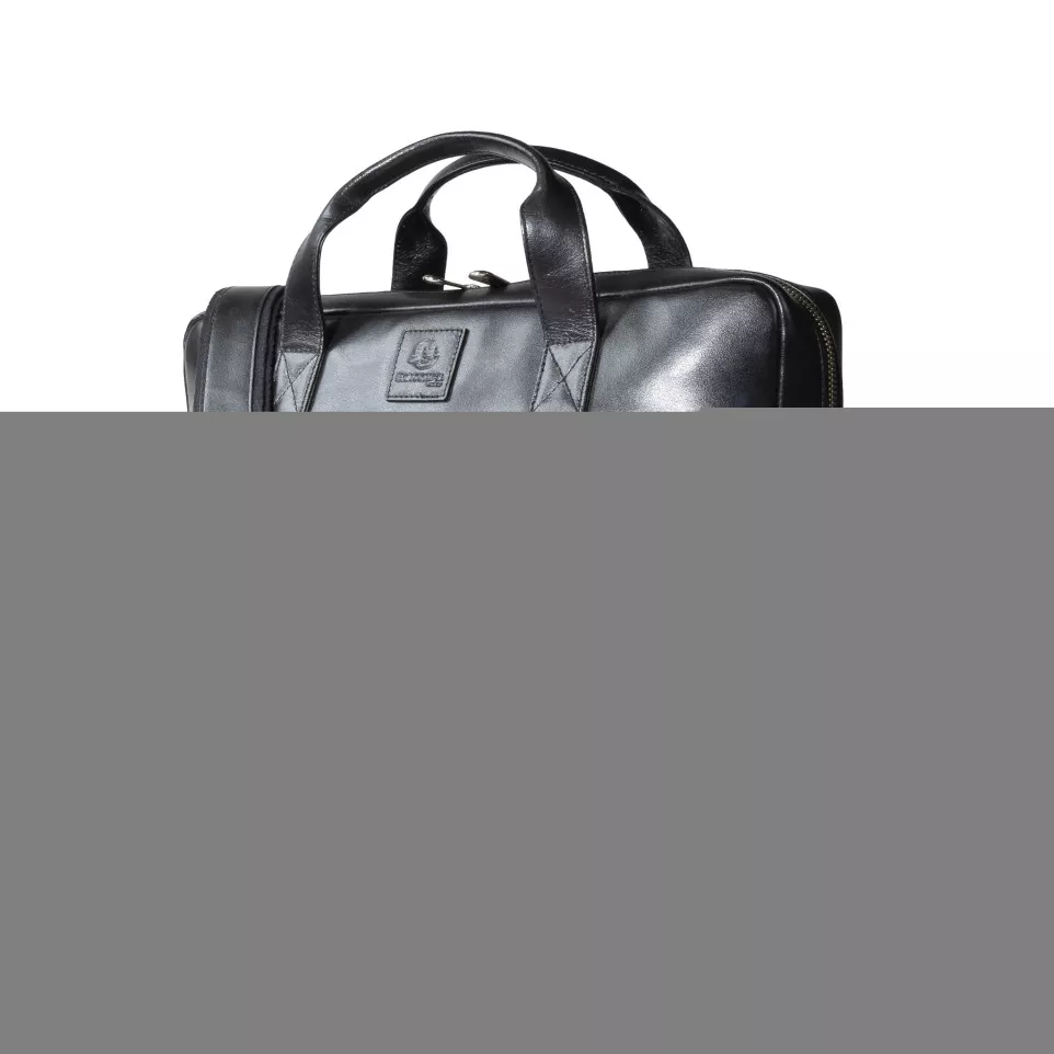 Computertas Exactive zwart leder-/ St.