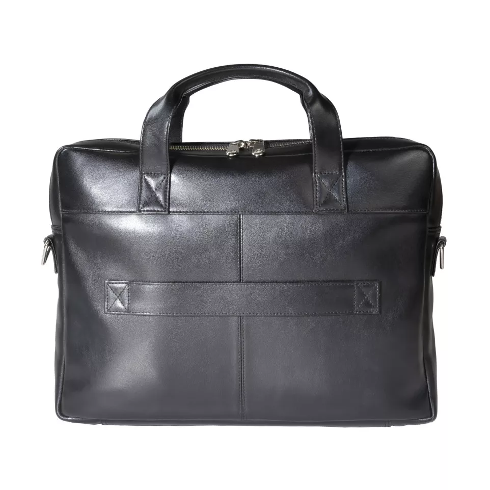 Computertas Exactive zwart leder-/ St.