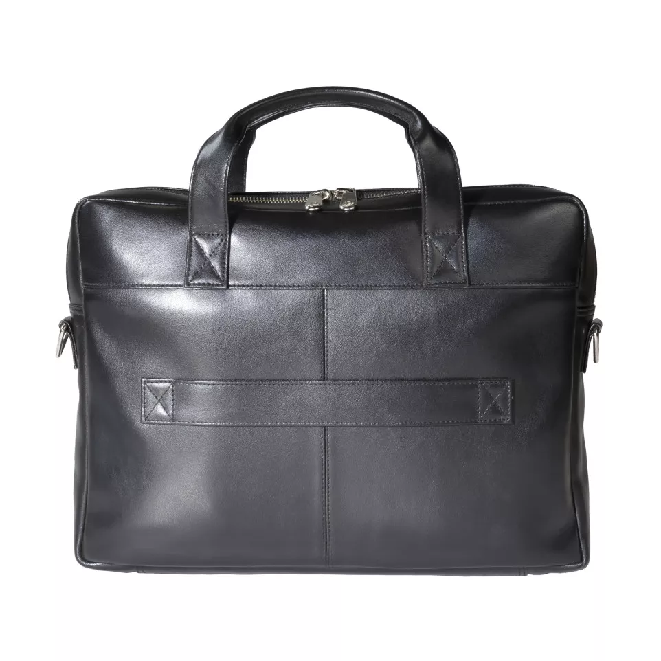 Computertas Exactive zwart leder-/ St.