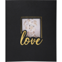 Fotoalbum 60p. zwart- 29x32cm LOVE zwart/ St.