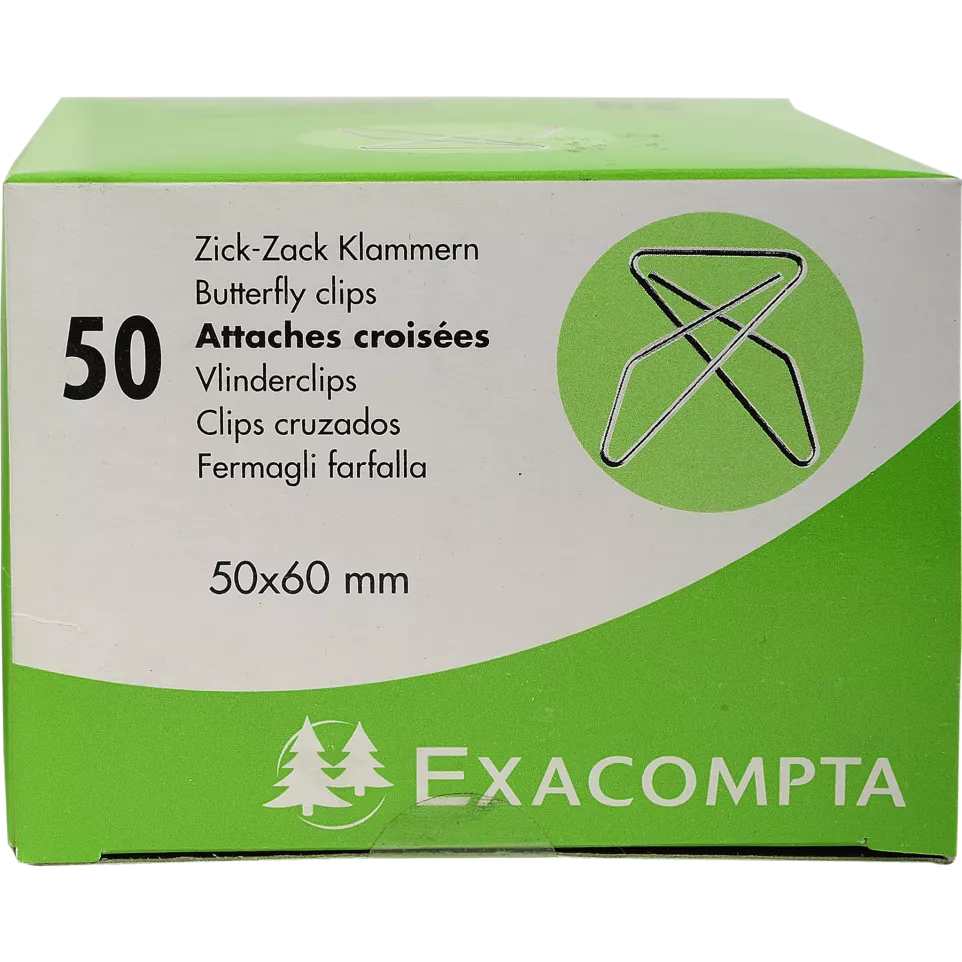 Doos met 50 Vlinderclips 50x60mm-/ St.