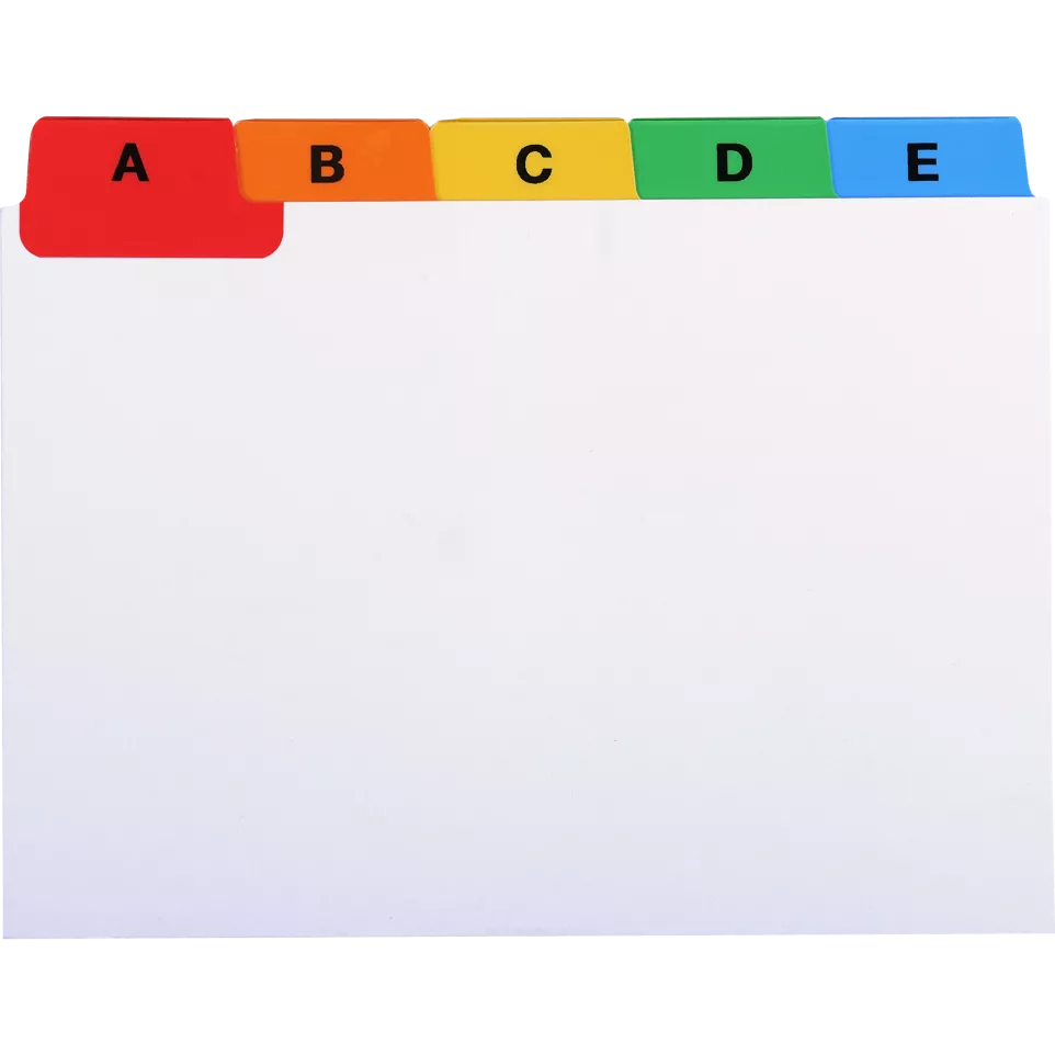 Intercalaires pour boite à fiches,...