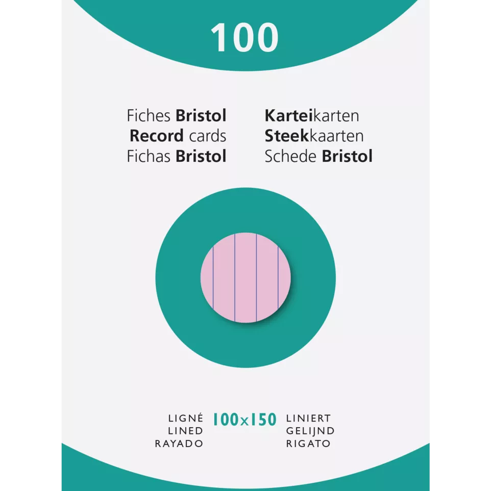 Record Cards Pack 100 Blue 100X150...