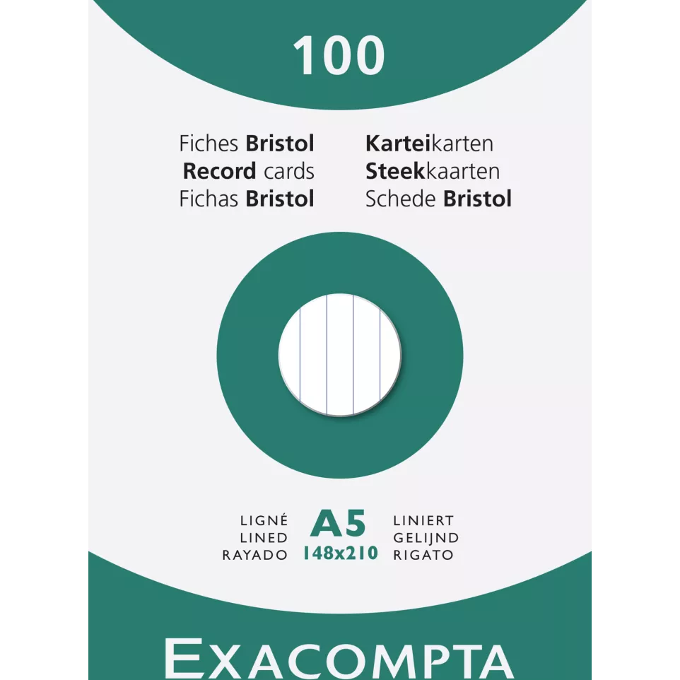 Étui de 100 fiches - bristol ligné...