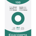 Étui de 100 fiches - bristol ligné non perforé 210x297mm/ Pce