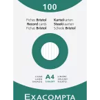 Étui de 100 fiches - bristol ligné non perforé 210x297mm/ Pce