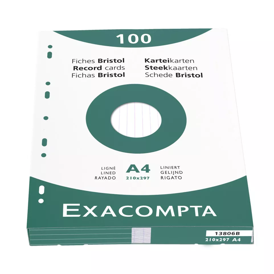 Pk 100 Exa Record Cards A4 White...