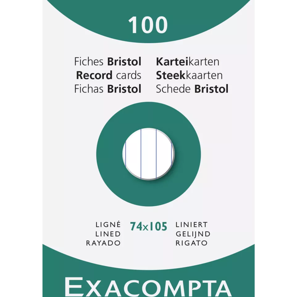 Étui de 100 fiches - bristol ligné...