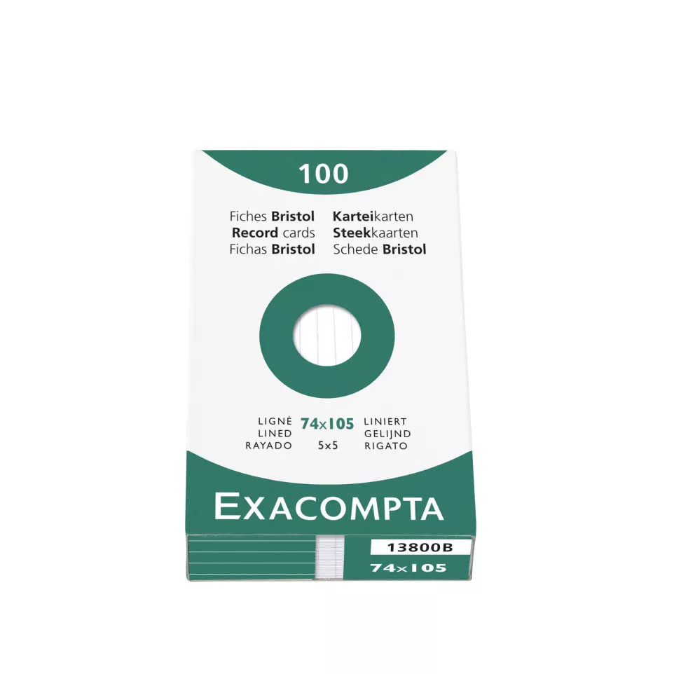 Pk 100 Exa Record Cards A7 White...