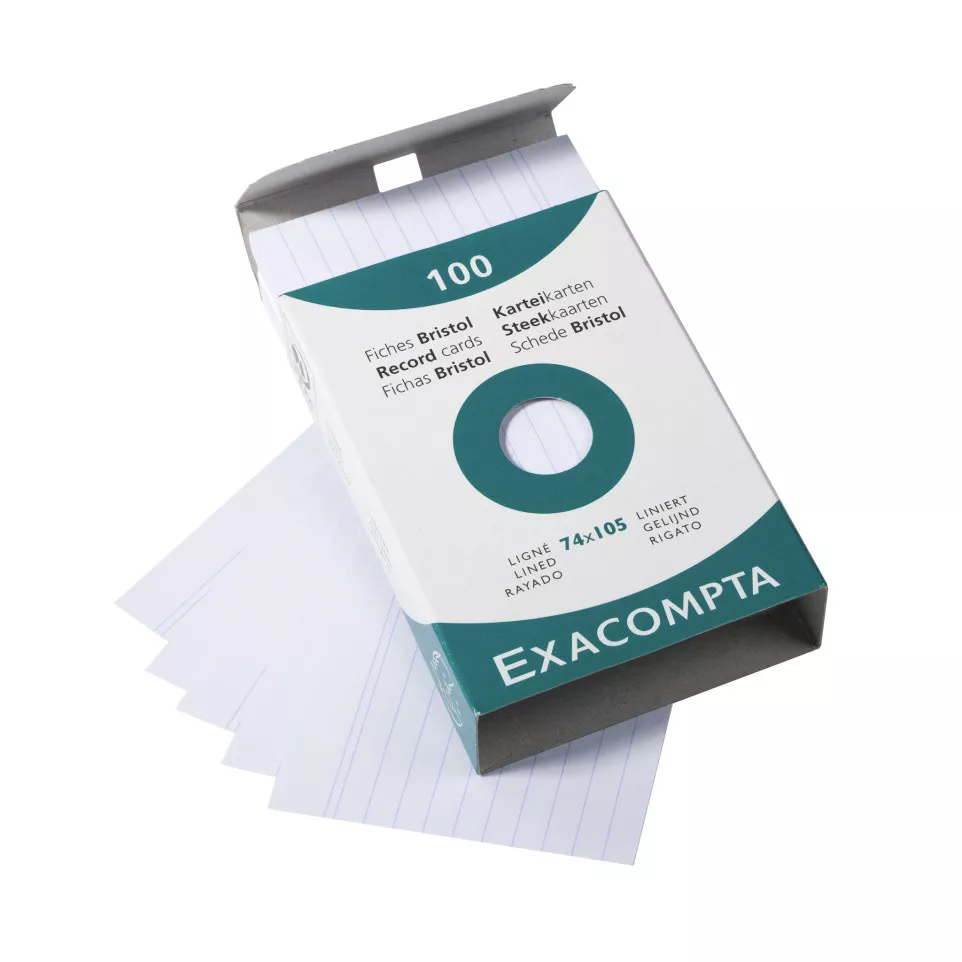Pk 100 Exa Record Cards A7 White...